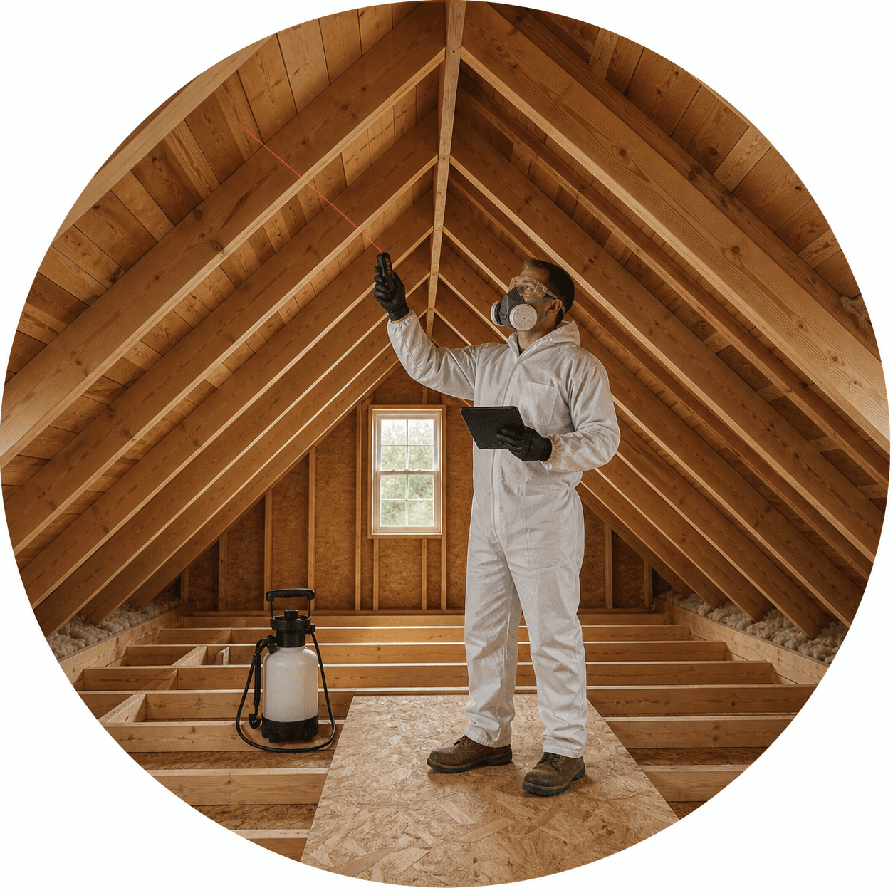 EZ Attic specialist assessing an attic before recommending work