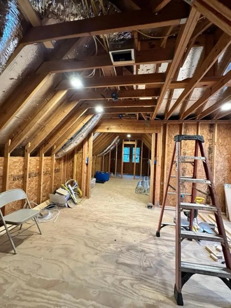 an attic ready to be installed with insulation in houston
