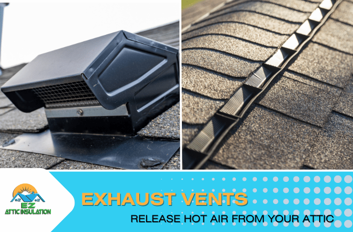 Image with examples of exhaust vents for an attic