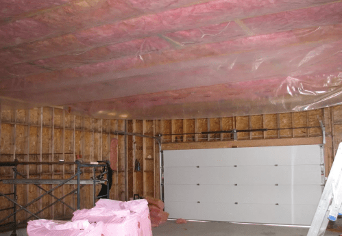 batt insulation in a home's garage