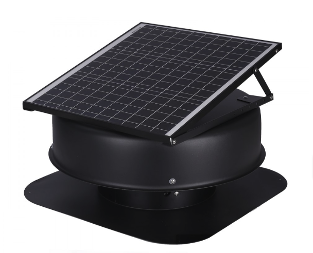 A solar attic fan device