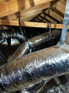 Sugar Land Houston Home organizing hvac ducts in the attic