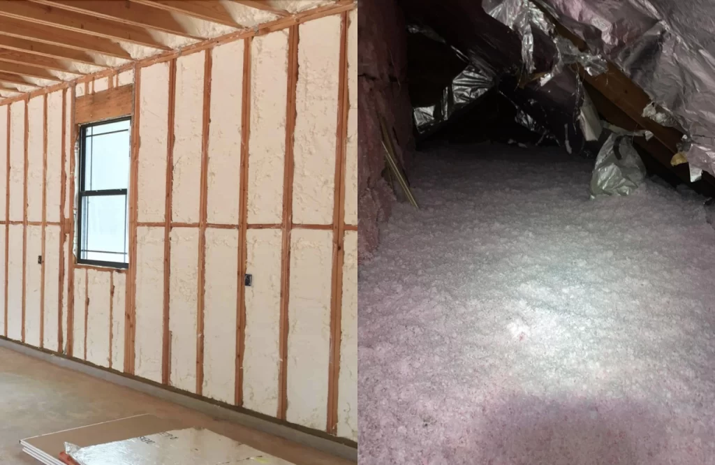 a comparison between spray foam insulation vs blown in fiberglass insulation