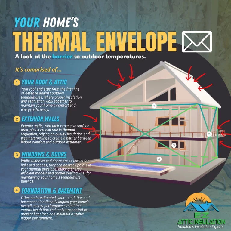 Thermal Envelope infographic going over the 5 main points of what makes it up.